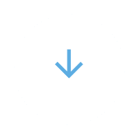Blue downward arrow in black circle